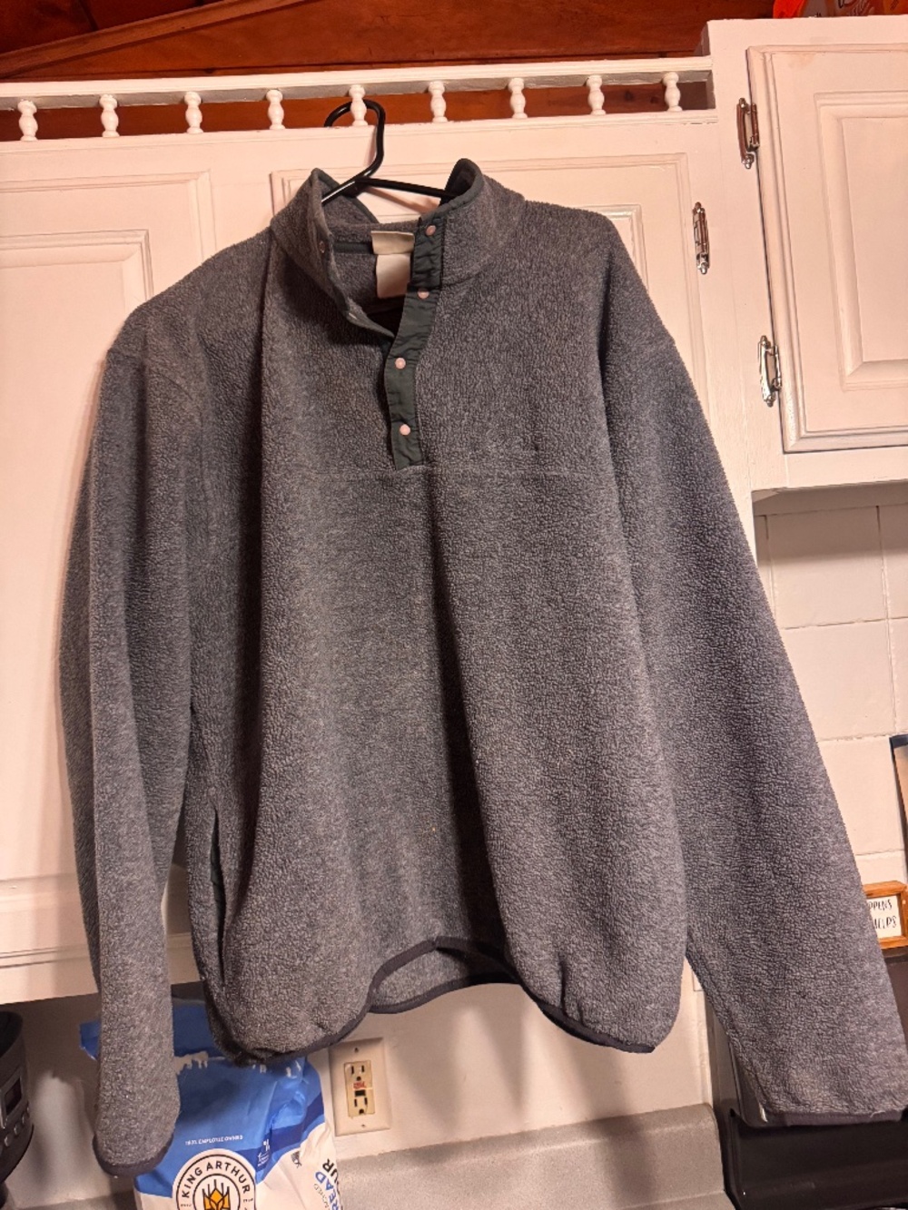 L.L. Bean Women's Gray Zip-Front Fleece Pullover